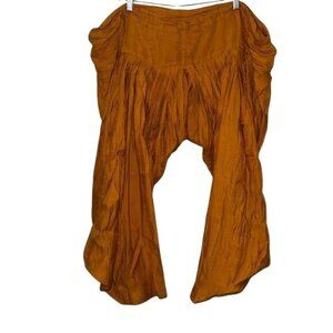 Harem Style Orange Boho Pants Shimmering Fabric Womens